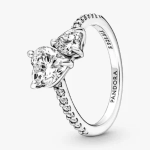 Anell Cor Doble Diamant (Pandora)